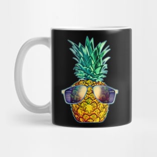 Hawaiian Pineapple with Sunglasses Aloha Beach Mug